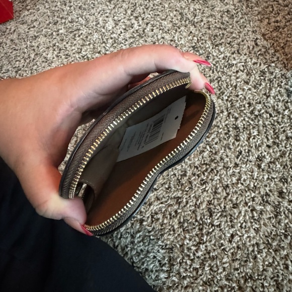 Coach Brown Heart Coin Pouch with Cherry Design - Picture 4 of 4